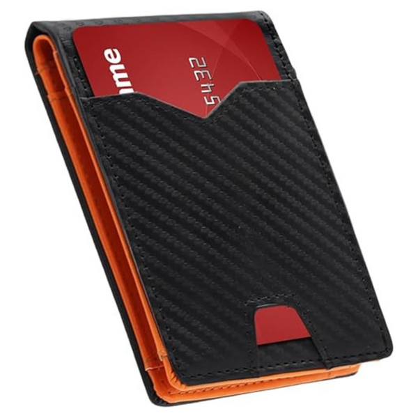 RFID Bi-Fold Carbon Fiber Slim Wallet
