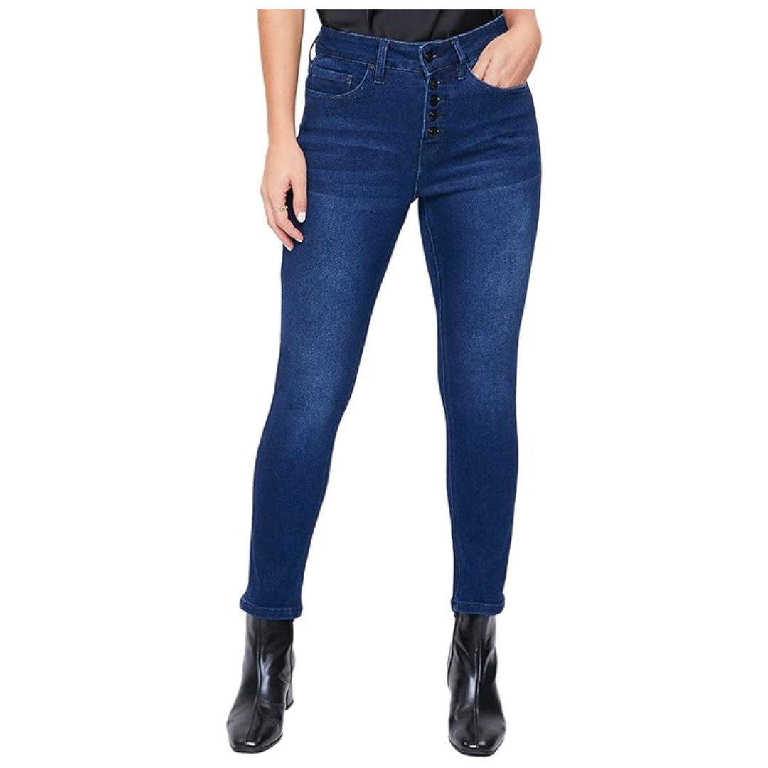 Women's Vintage High Rise Button Fly Skinny Anklet Jeans