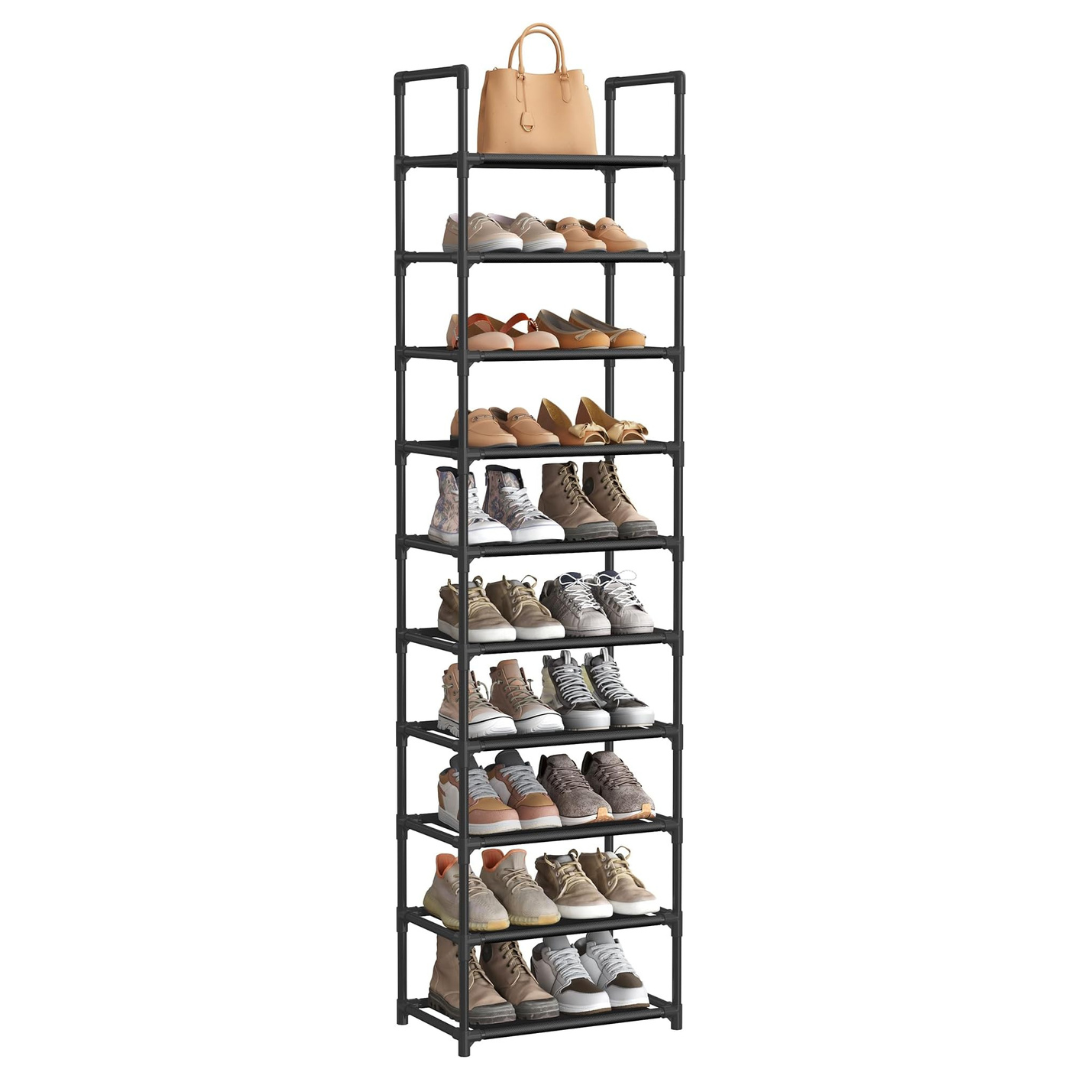 Songmics 68" 10-Tier Metal Frame Shoe Rack (2 Colors)