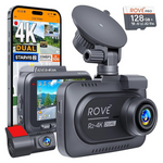 ROVE DUAL Dash Cam Front And Rear, FREE 128GB Card Included