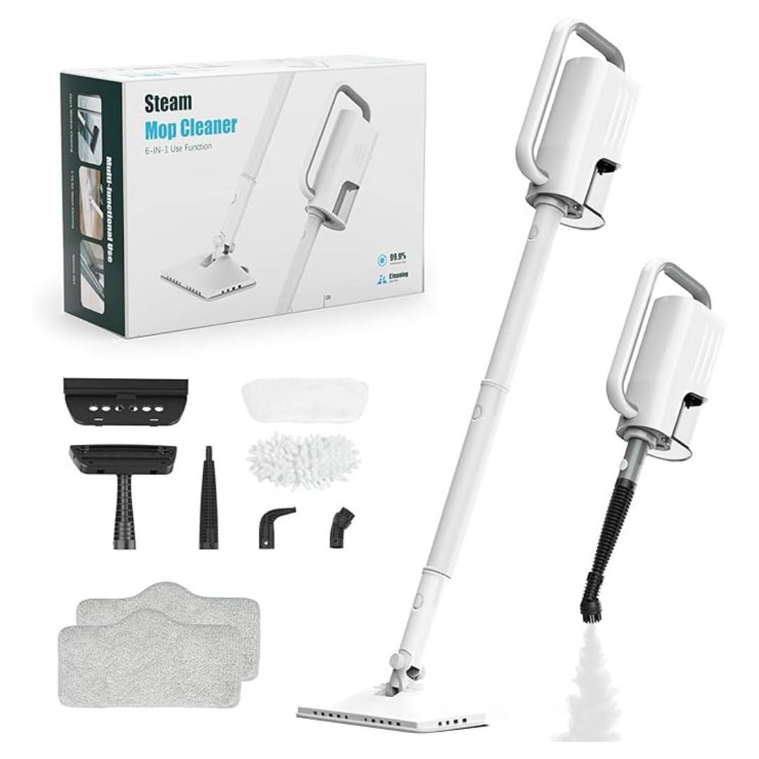 6-In-1 Rotated Steam Mop Cleaner With 2 Modes