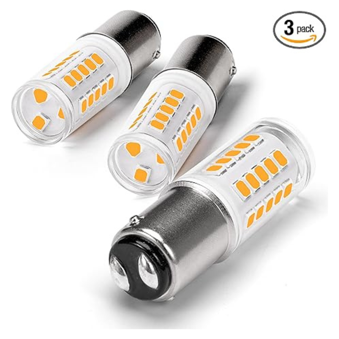 3-Pack 12 Volt 1142 1176 1076 1004 BA15D LED Bulbs