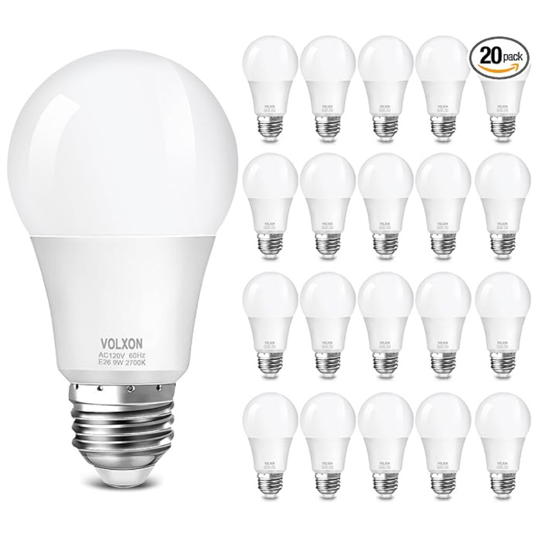 20-Pack Volxon 60 Watt Soft White Light Bulbs