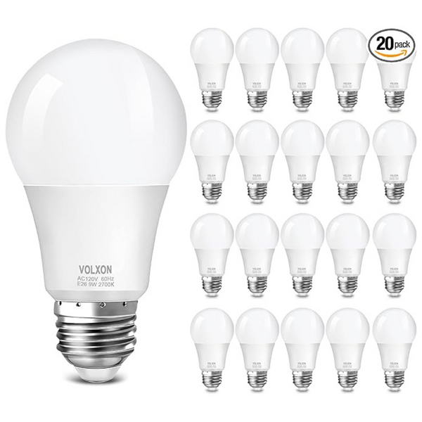 20-Pack Volxon 60 Watt Soft White Light Bulbs