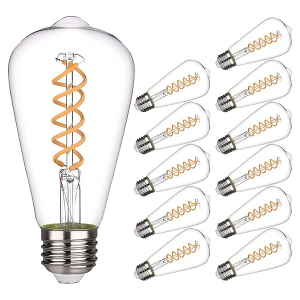 12-Pack Kiraralite ST19 ST58 Vintage LED Edison Bulb