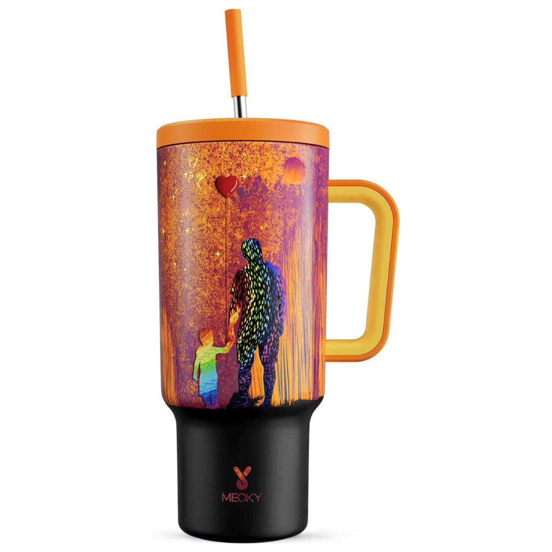 Meoky 40 Oz 100% Leak-Proof Tumbler With Handle And Straw