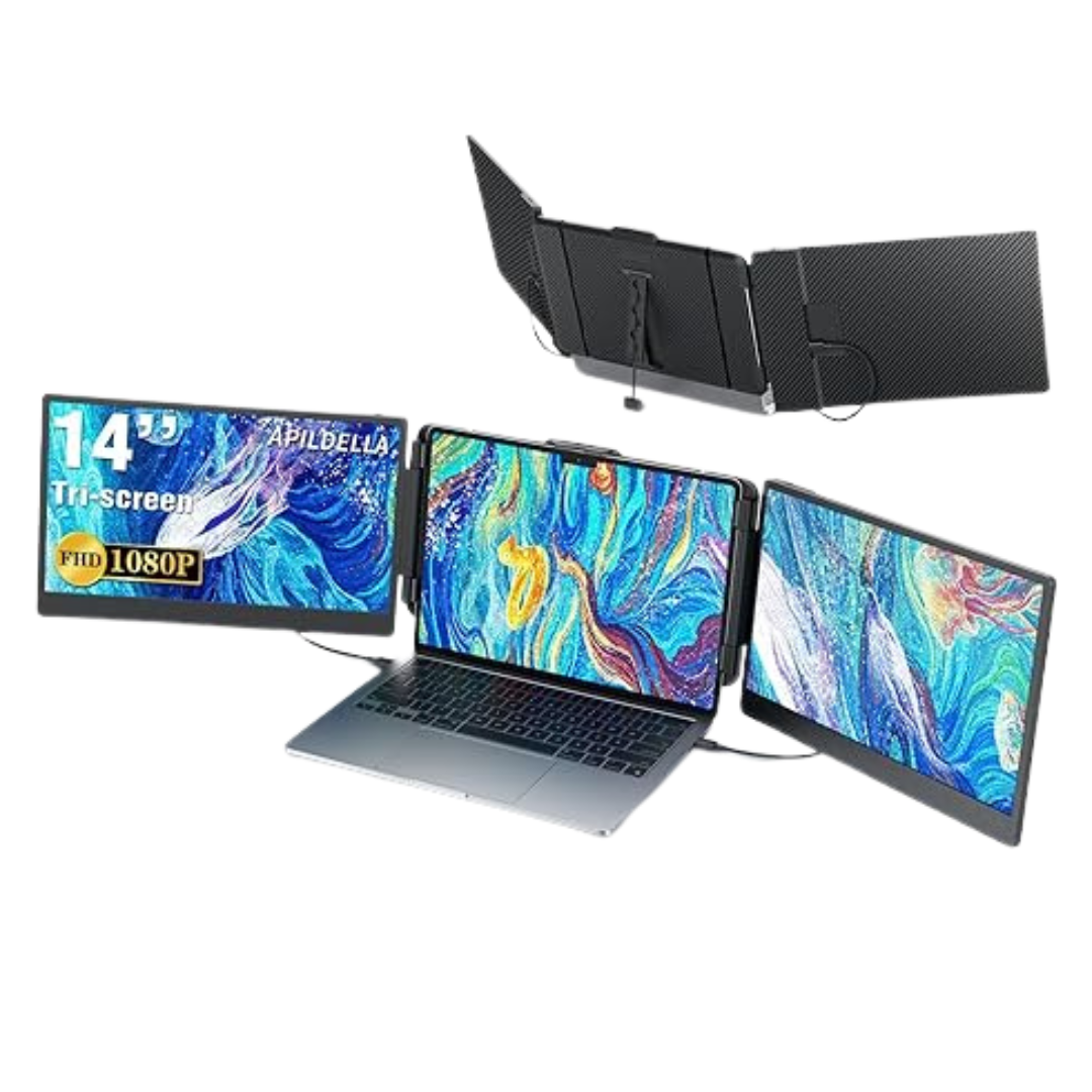 14" Triple FHD Laptop Screen Extender Fit 13"-17.3" Laptops
