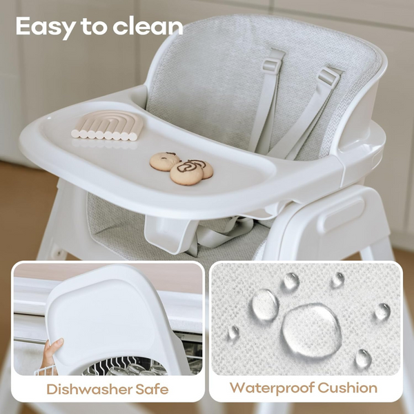 Fodoss 4 in 1 Foldable High Chairs with Waterproof Cushion