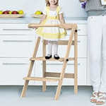 Fanbufan Adjustable Height Wooden Step Stool