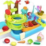 4-In-1 Kitchen Sink Toy With Upgraded Water Slide Track