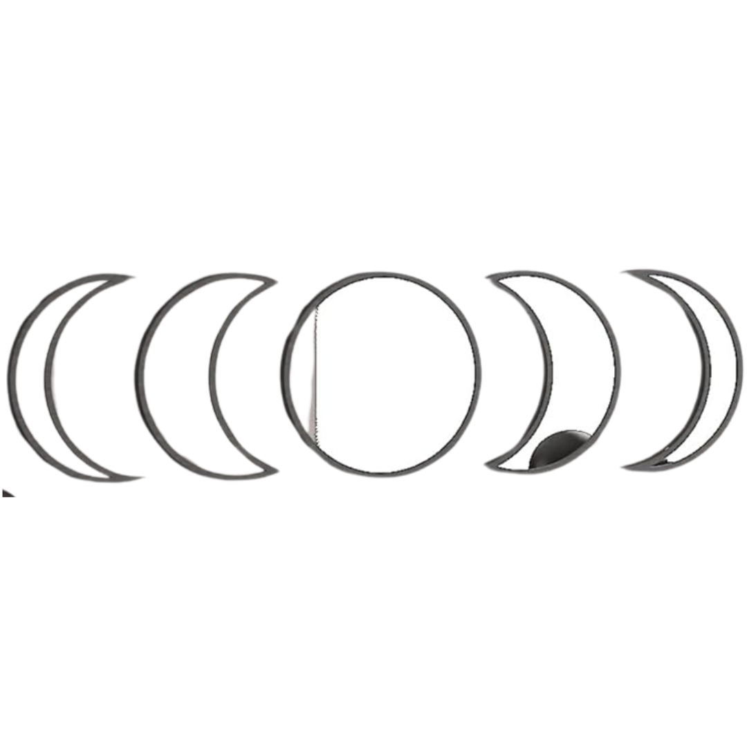 Glass Moon Phase Mirror Set