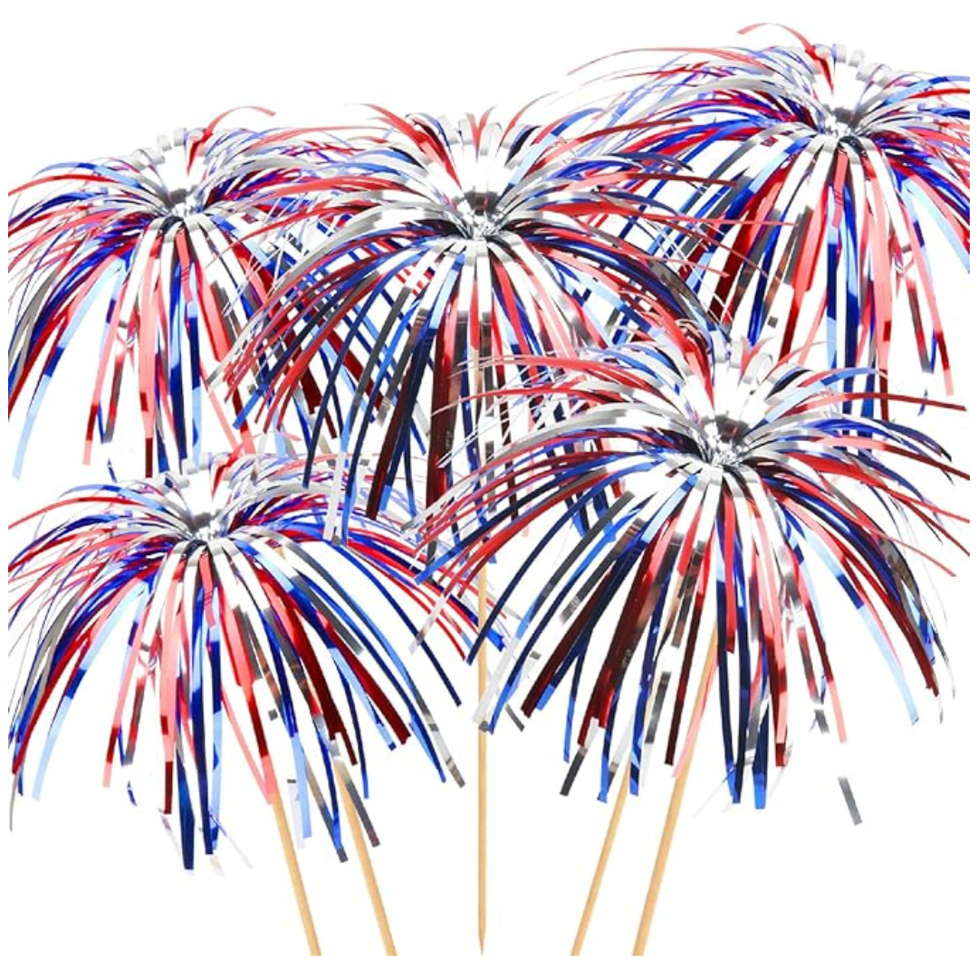100 Pcs 4th of July Cocktail Bamboo Skewers Sticks