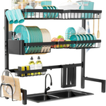 Large Over The Sink Dish Drainer Drying Rack (31.5" to 39.5" W)