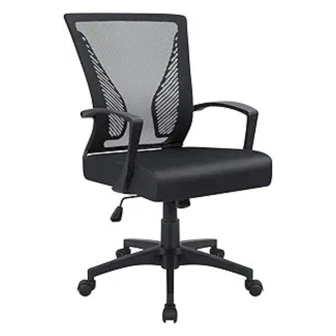 Mid Back Swivel Lumbar Support Chair (19.7"D x 19.7"W x 35.4"H)
