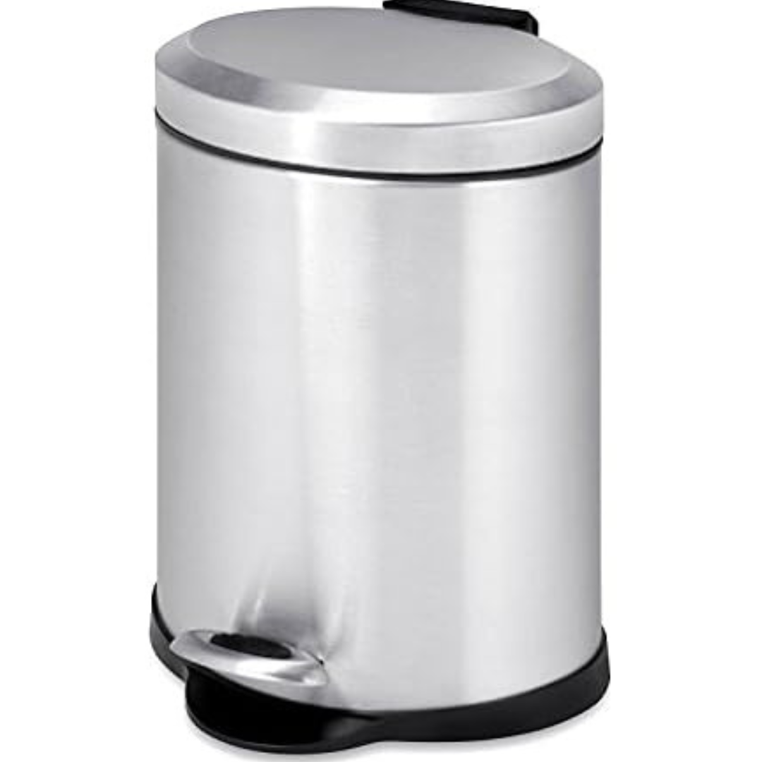 Honey-Can-Do TRS-01448 5-Liter Oval Stainless Steel Step Can