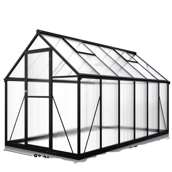 Walk-In 12ft x 8ft Polycarbonate Greenhouse W/Roof Vent