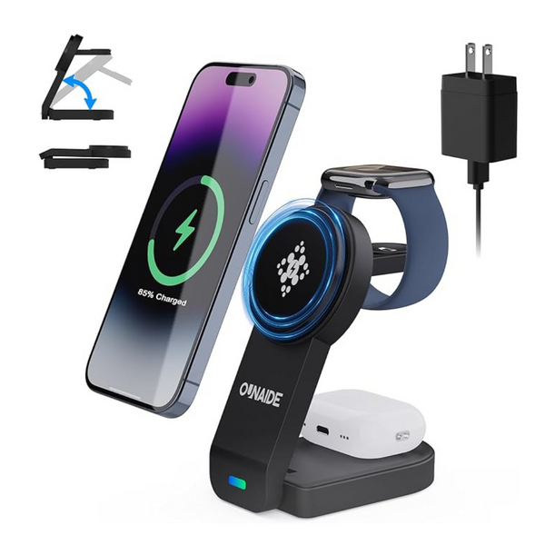 3-In-1 Mag-Safe Charger Stand Wireless Charging Station