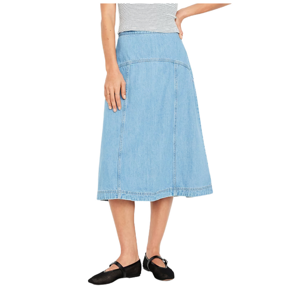 Old Navy Mid-Rise Jean Midi Skirt