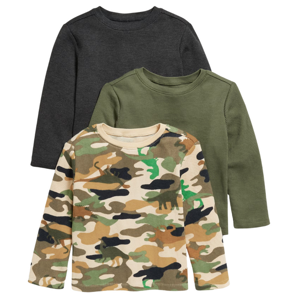 Old Navy Long-Sleeve Thermal-Knit T-Shirt 3-Pack For Toddler Boys (18M – 3T)
