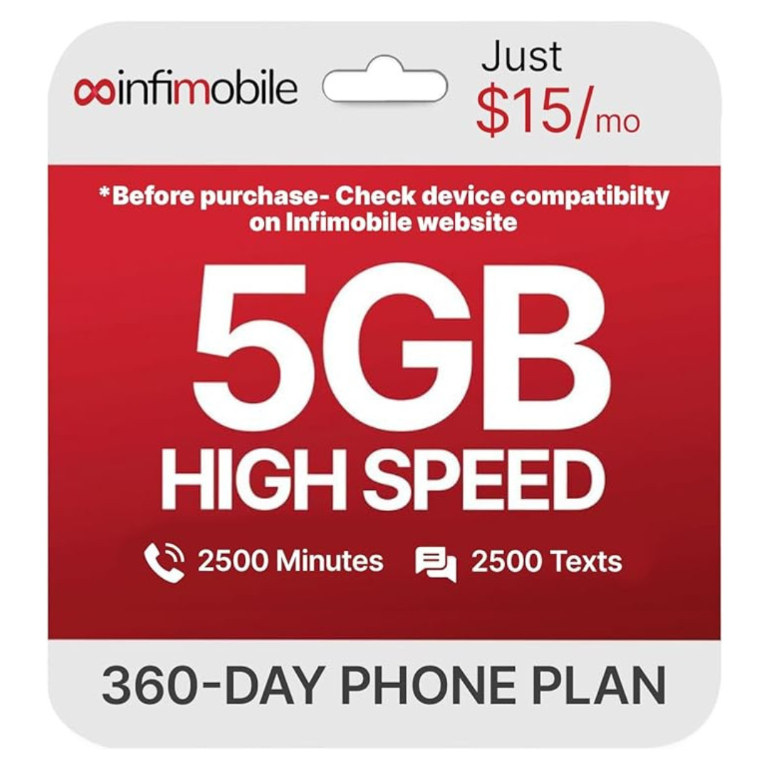 Infimobile 12-Month Prepaid Plan + 5GB Monthly Data with SIM Card