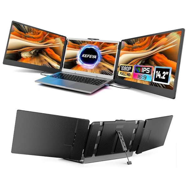 Kefeya 14.2" Portable Triple Monitor Laptop Screen Extender