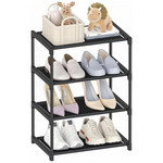 4 Tier Small Narrow Stackable Storage Organizer Shoe Rack