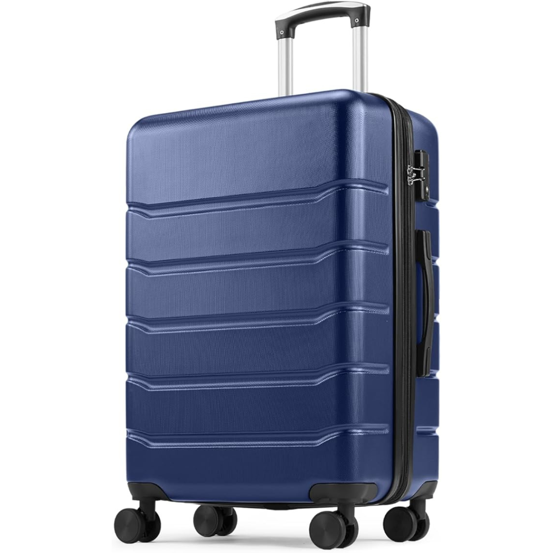Sweetcrispy Hard Shell Double Spinner Rolling Wheels Suitcase