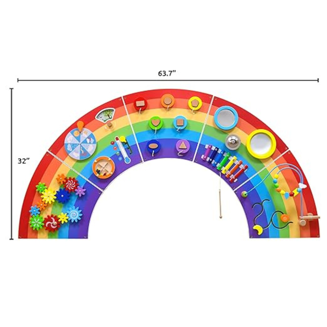 Spark & Wow Rainbow 10 Activities Busy Board Sensory Wall Toy