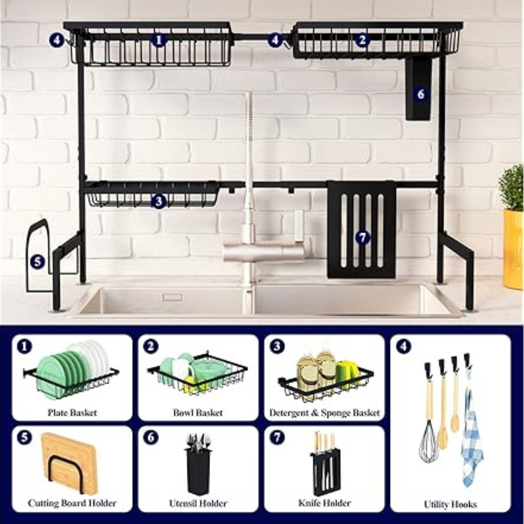 Kitsure 2-Tier Over The Sink Dish Drying Rack