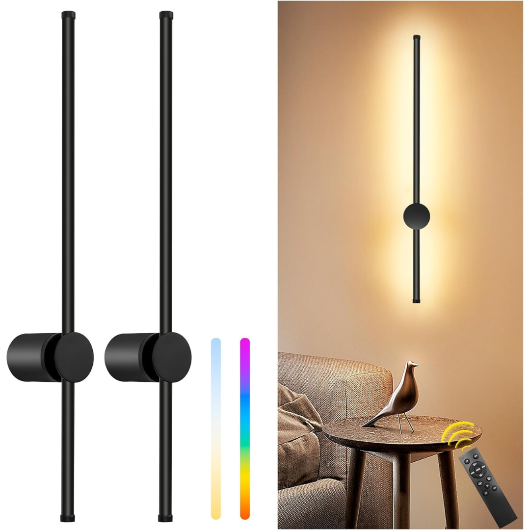 2-Piece 12000mAh Rechargeable Wall Sconce (23.6")