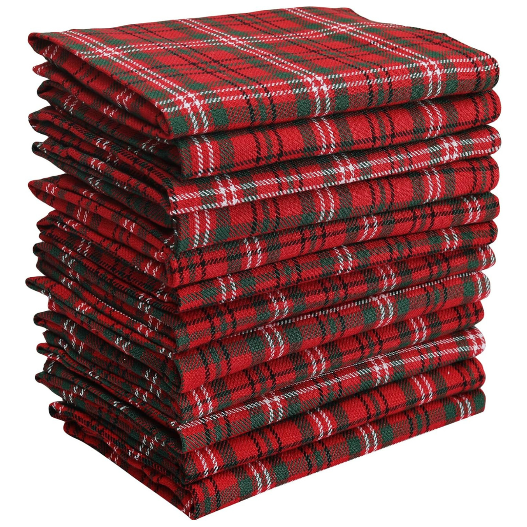 12-Pack 100% Cotton Over Sized Kitchen Napkins (19" x 19")