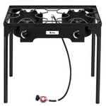 Outdoor Camping Picnic Double 2 Burner Gas Propane Cooker