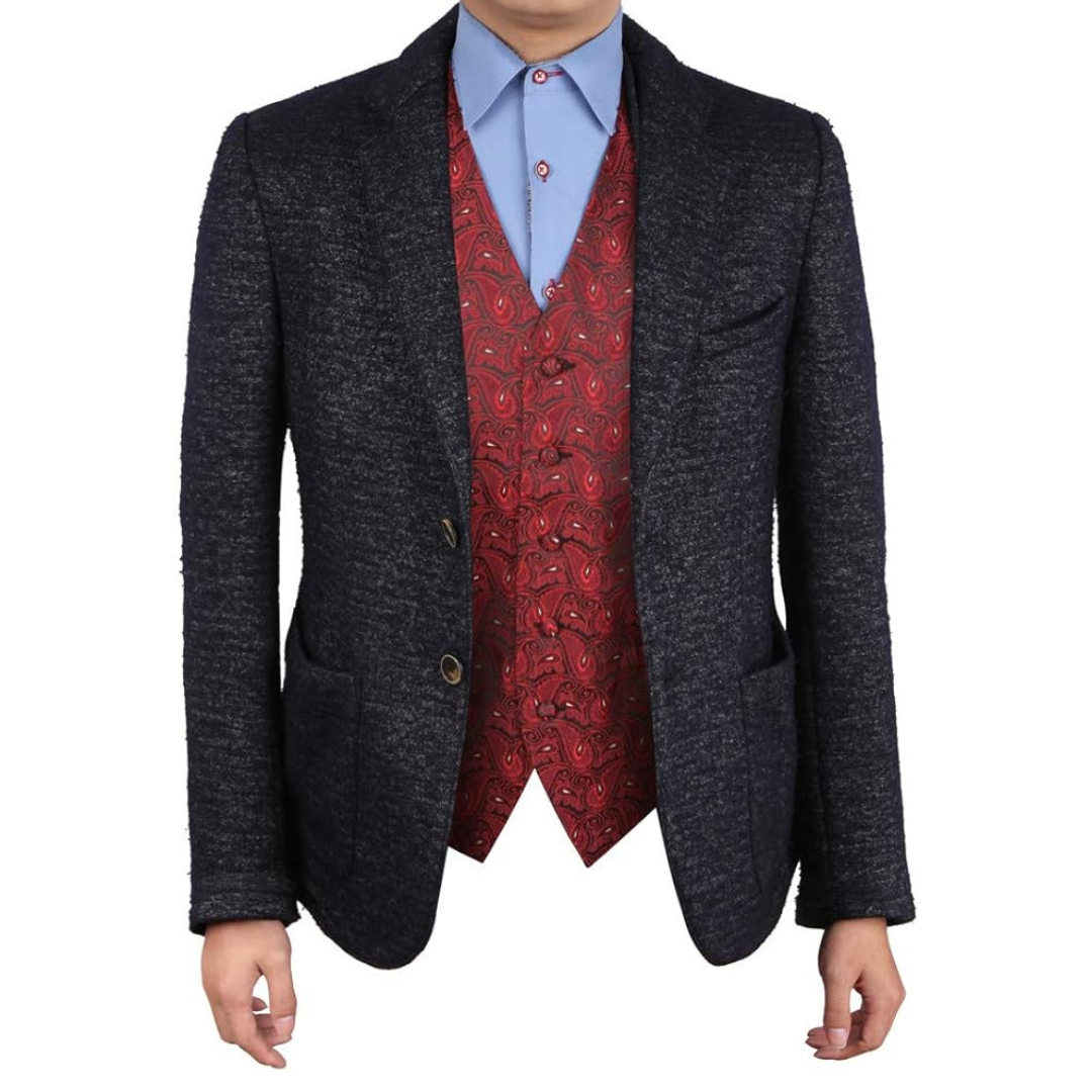 Men's Paisley Woven Microfiber Vest Waistcoat
