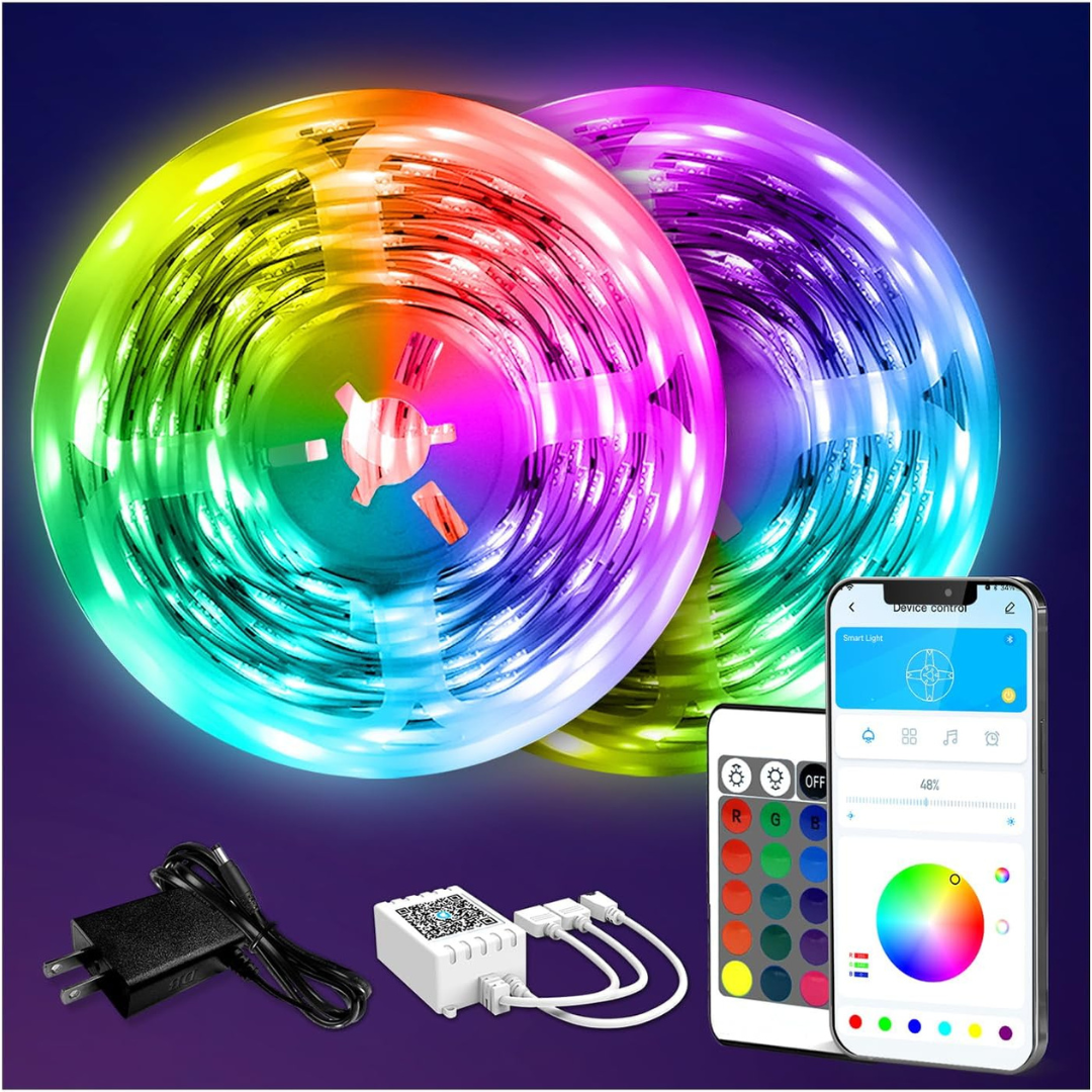 2-Pack 130ft LED Strip Lights with Remote