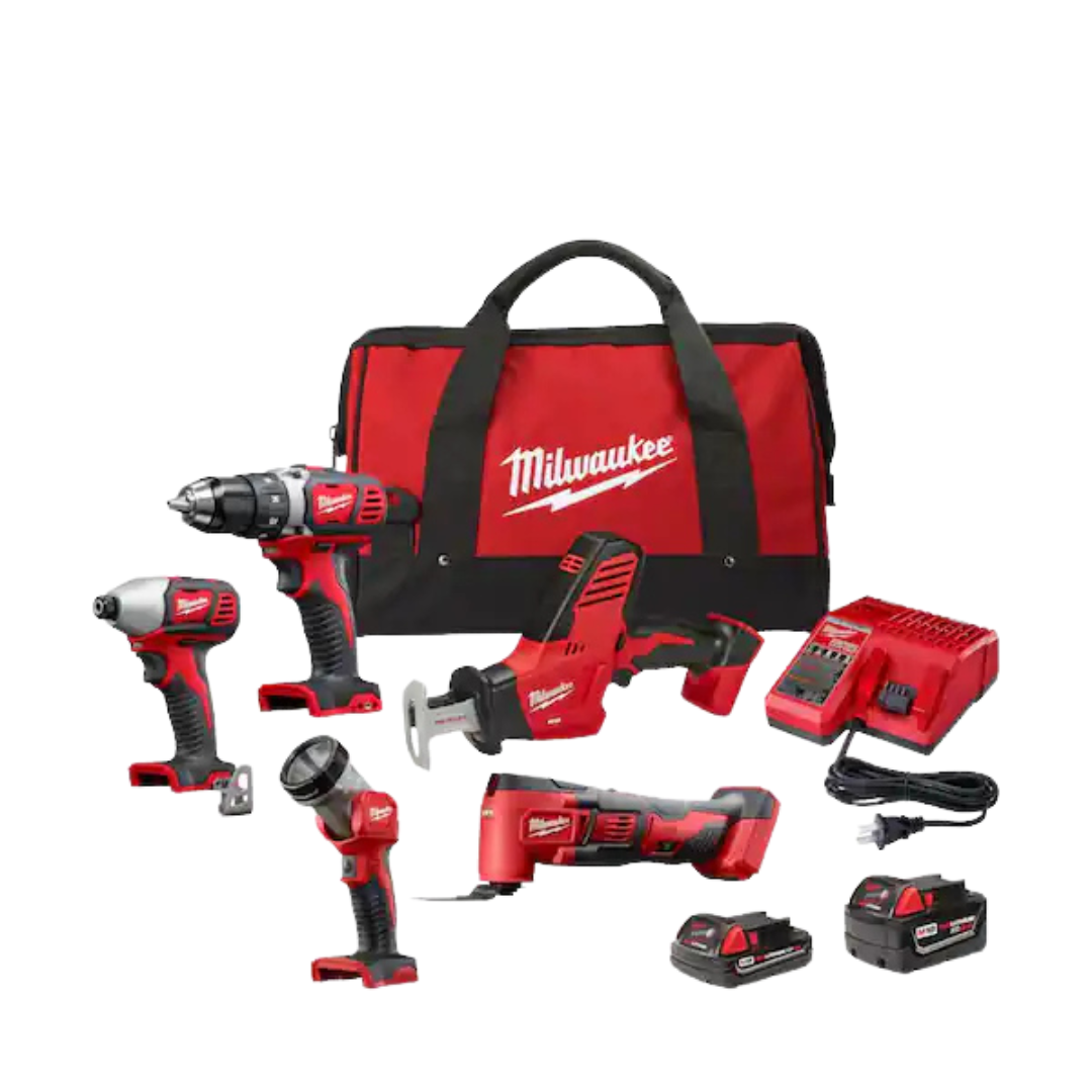 Milwaukee M18 18-Volt Lithium-Ion Cordless Combo Kit 7-Tool With 2-Batteries, Charger And Tool Bag