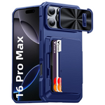 Shockproof Silicone iPhone 16 Pro Max Case W/ Card Holder