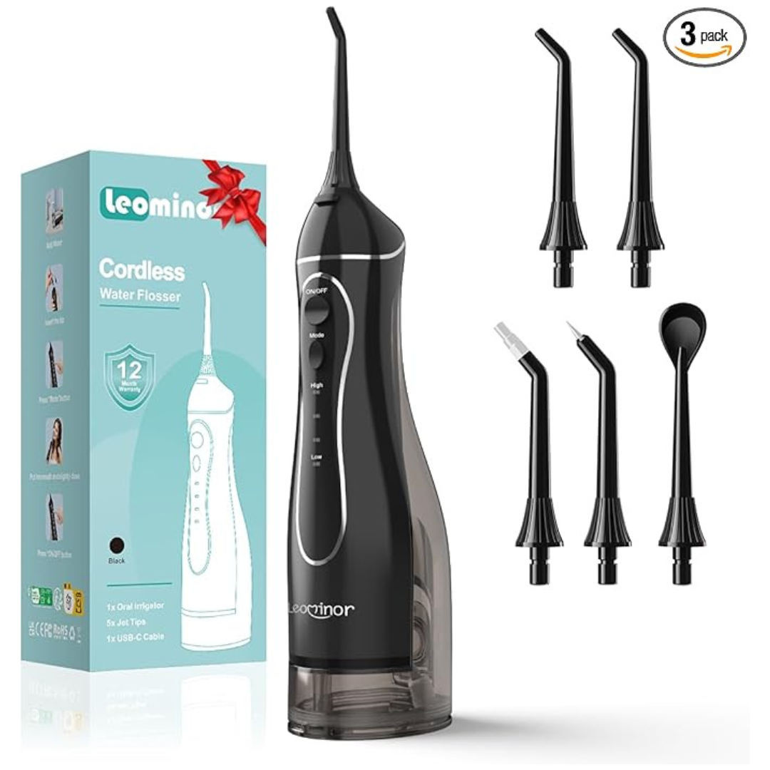 300ML Rechargeable Water Dental Flosser W/ 5 Replacement Heads