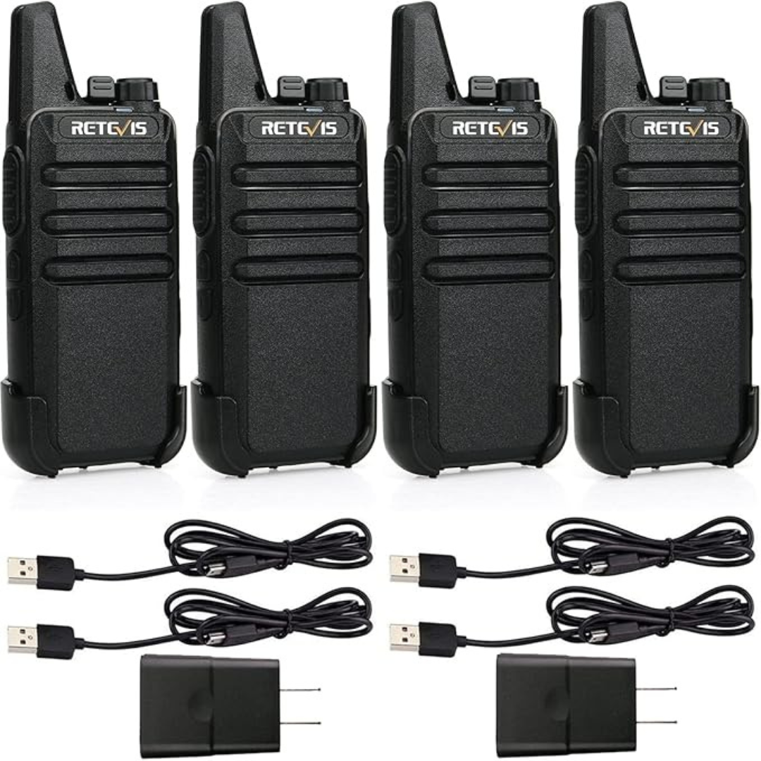 4-Pack Retevis Two Way Radio Long Range Rechargeable Walkie Talkie