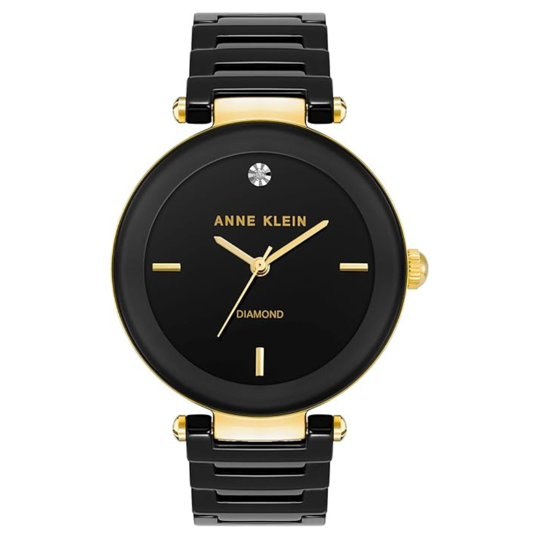 Anne Klein Women's Genuine Diamond Dial Ceramic Bracelet Watch