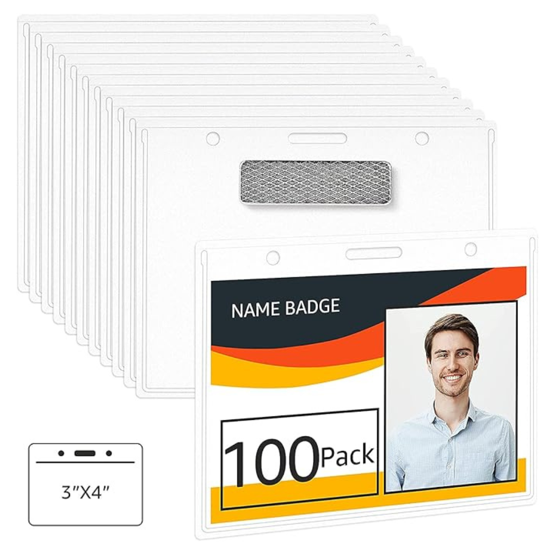 10-Pack Amazon Basics Horizontal Magnetic Badge Holder