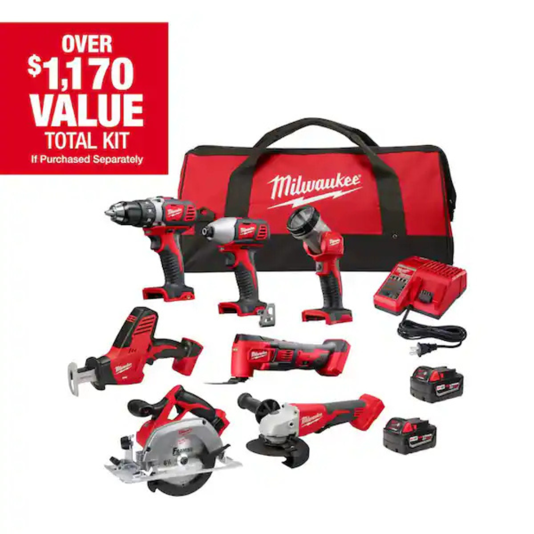 Milwaukee M18 18-Volt Lithium-Ion Cordless 7-Tool Combo Kit