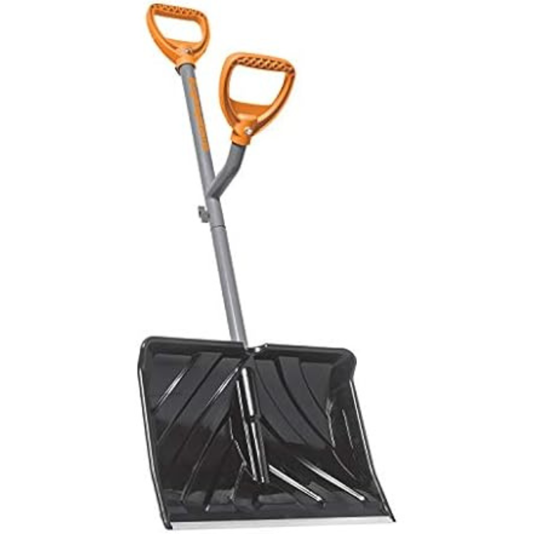 ErgieShovel 18" Steel Shaft Impact Resistant Snow Shovel (48" Shaft)