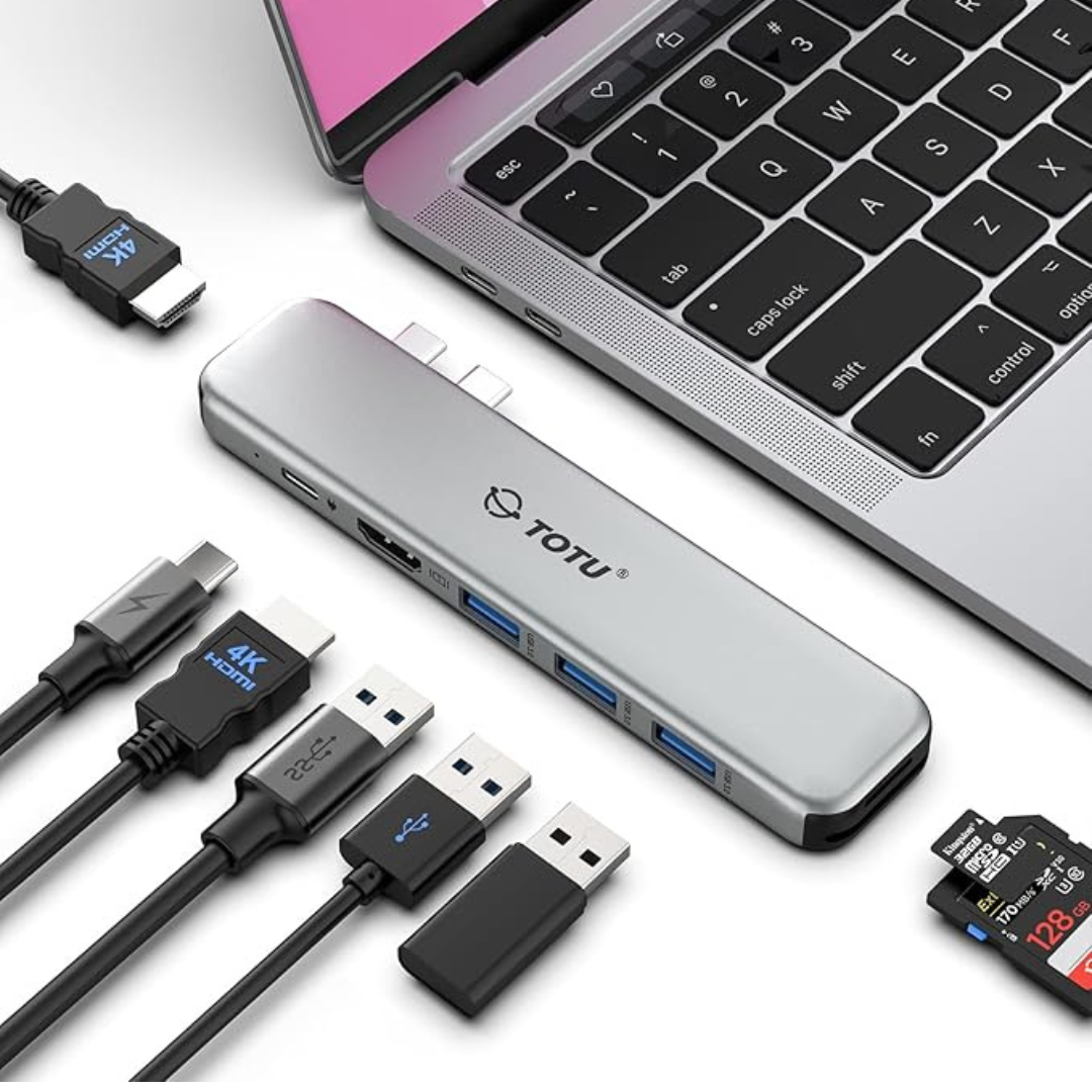 8-In-2 USB-C Hub Dual HDMI Multiport Adapter For MacBook