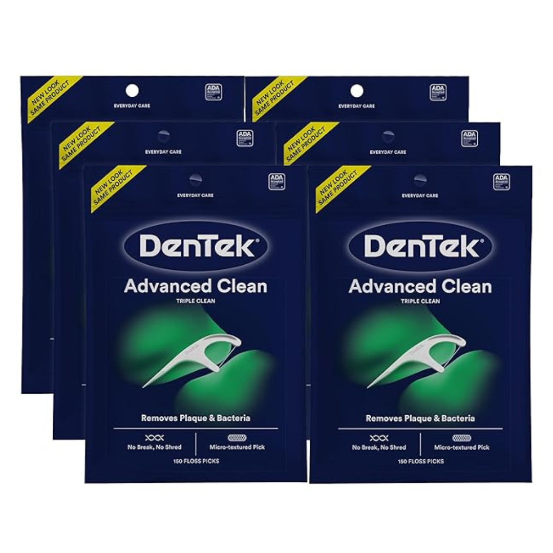 6-Pack Of 150 Count DenTek Triple Clean Advanced Floss Picks