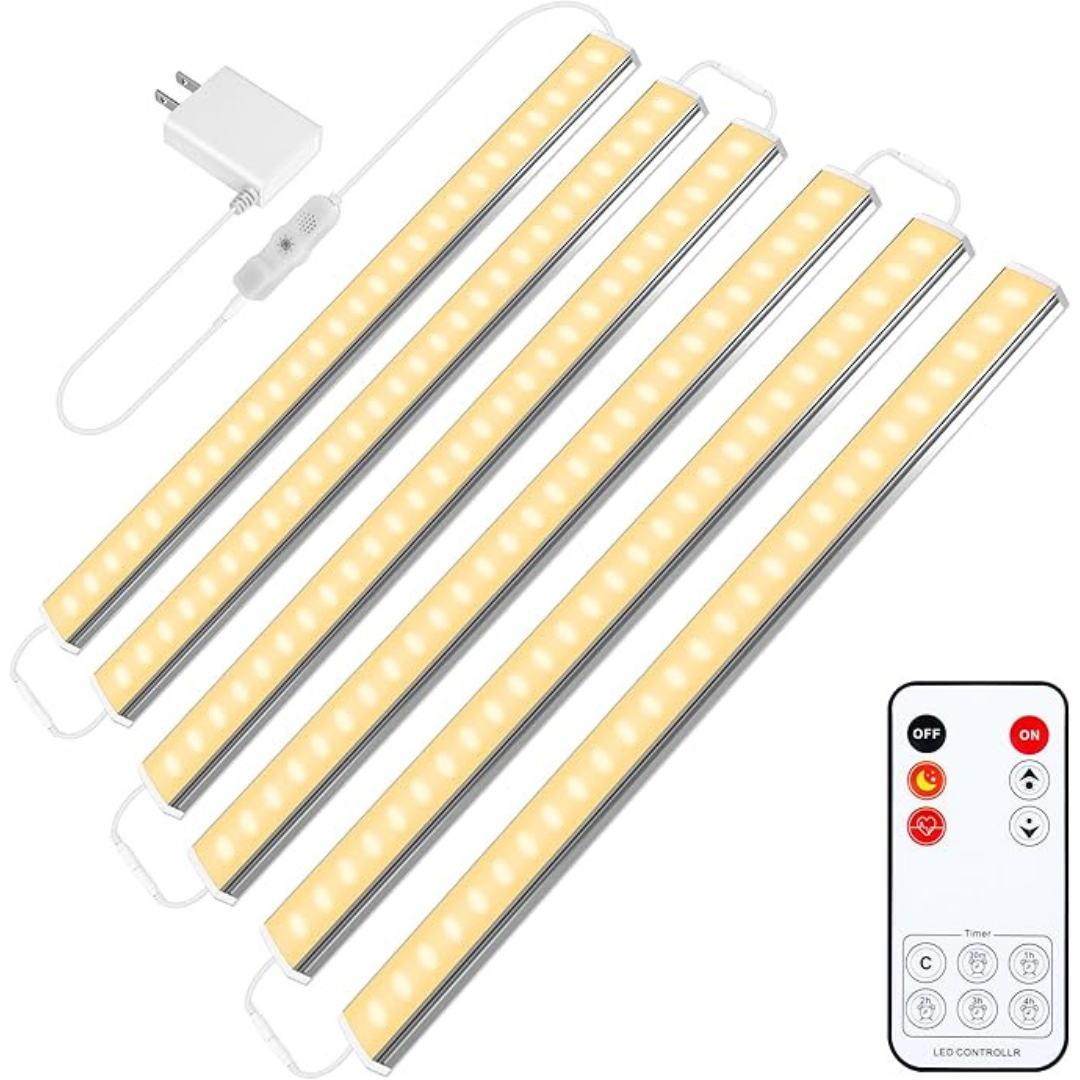 6-Pack 12" Ultra Thin Plug-In Dimmable Under Cabinet Lights