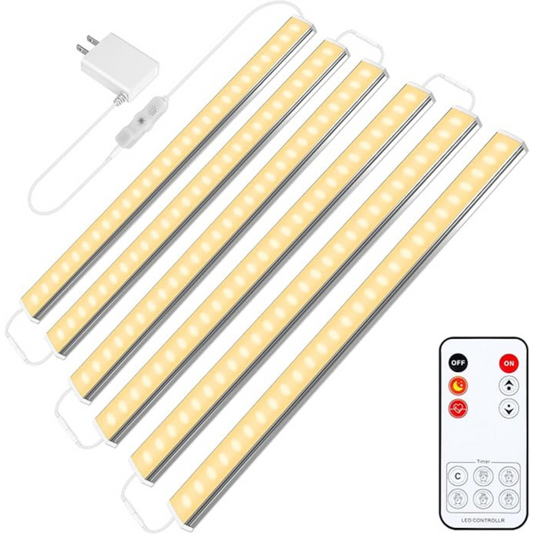 6-Pack 12" Ultra Thin Plug-In Dimmable Under Cabinet Lights