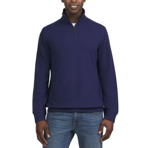 Chaps Men's & Big Men's Brushed Twill Quarter Zip (6 Color Options)
