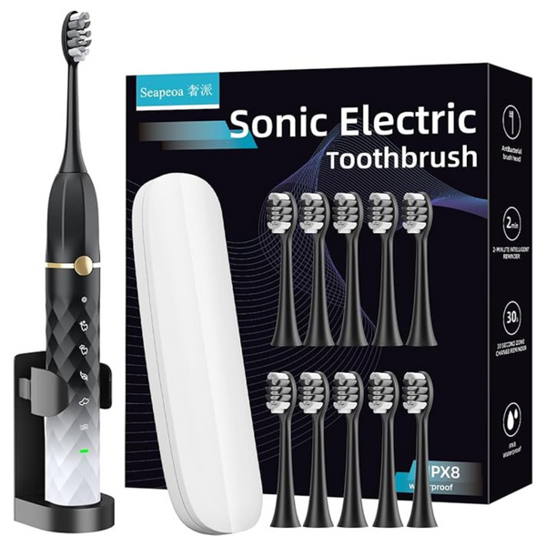 Rechargeable Electric Toothbrush With 10 Brush Heads (Various)