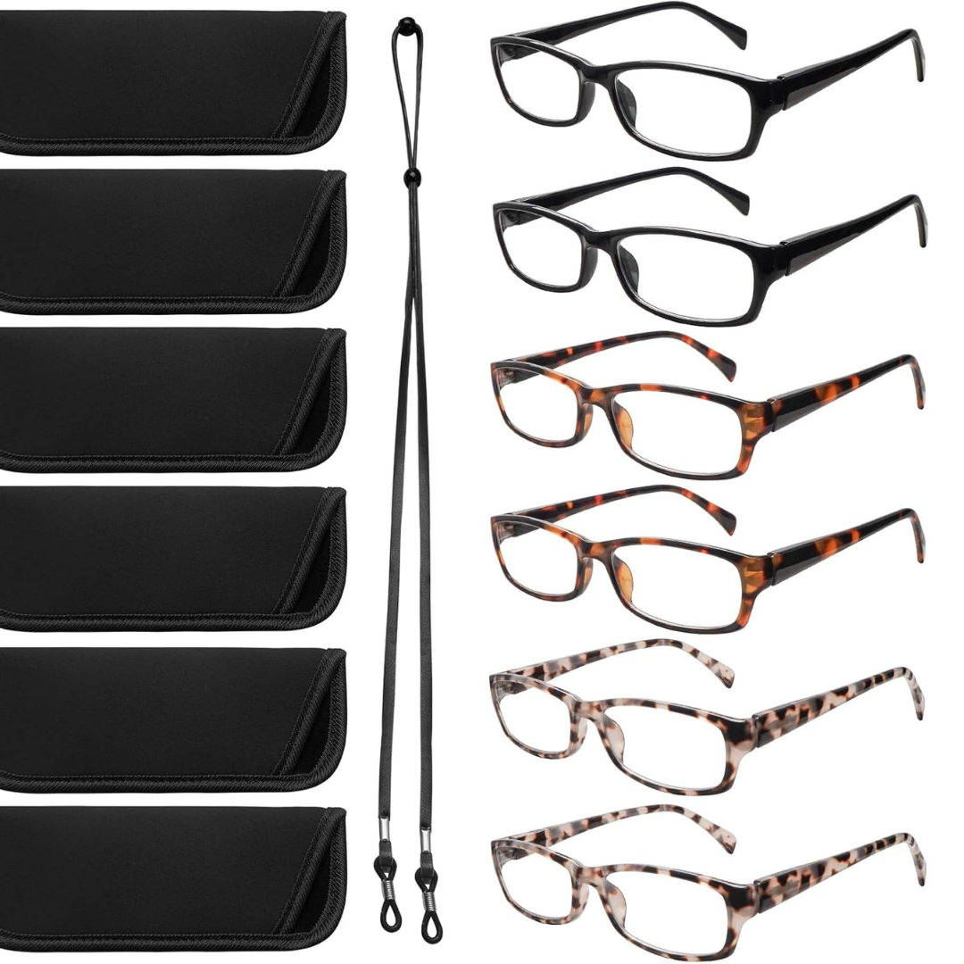 6-Pack Anti Eyestrain Blue Light Blocking Glasses