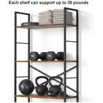 5-Tier Tall Open Storage Shelves Industrial Bookshelf